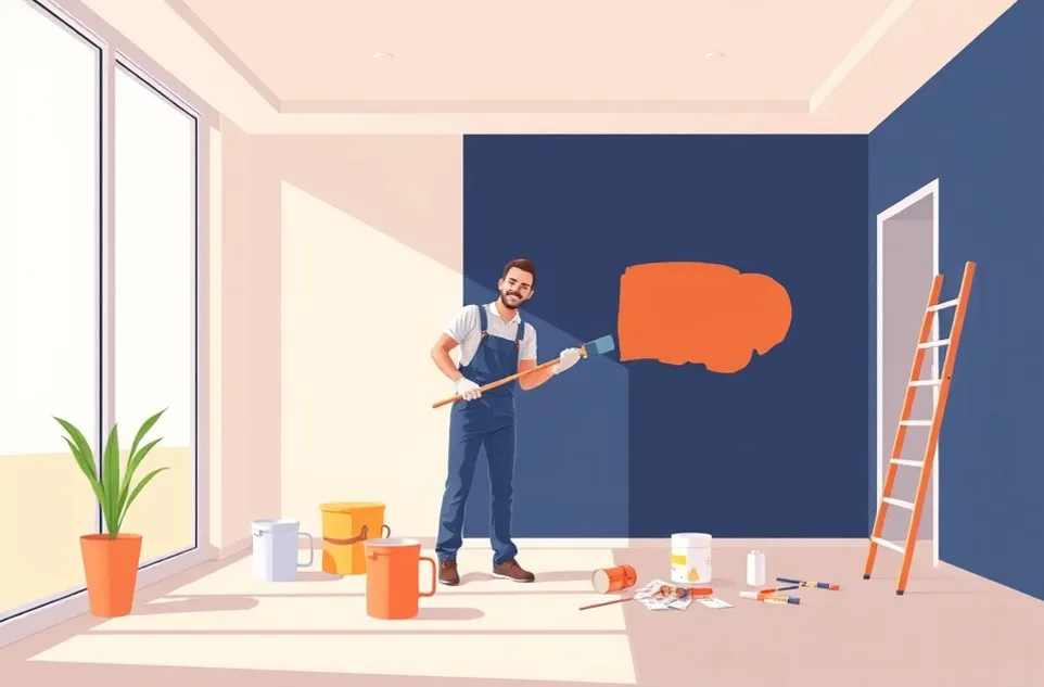 Intérieur rénové après travaux de peinture à Rosny-sous-Bois